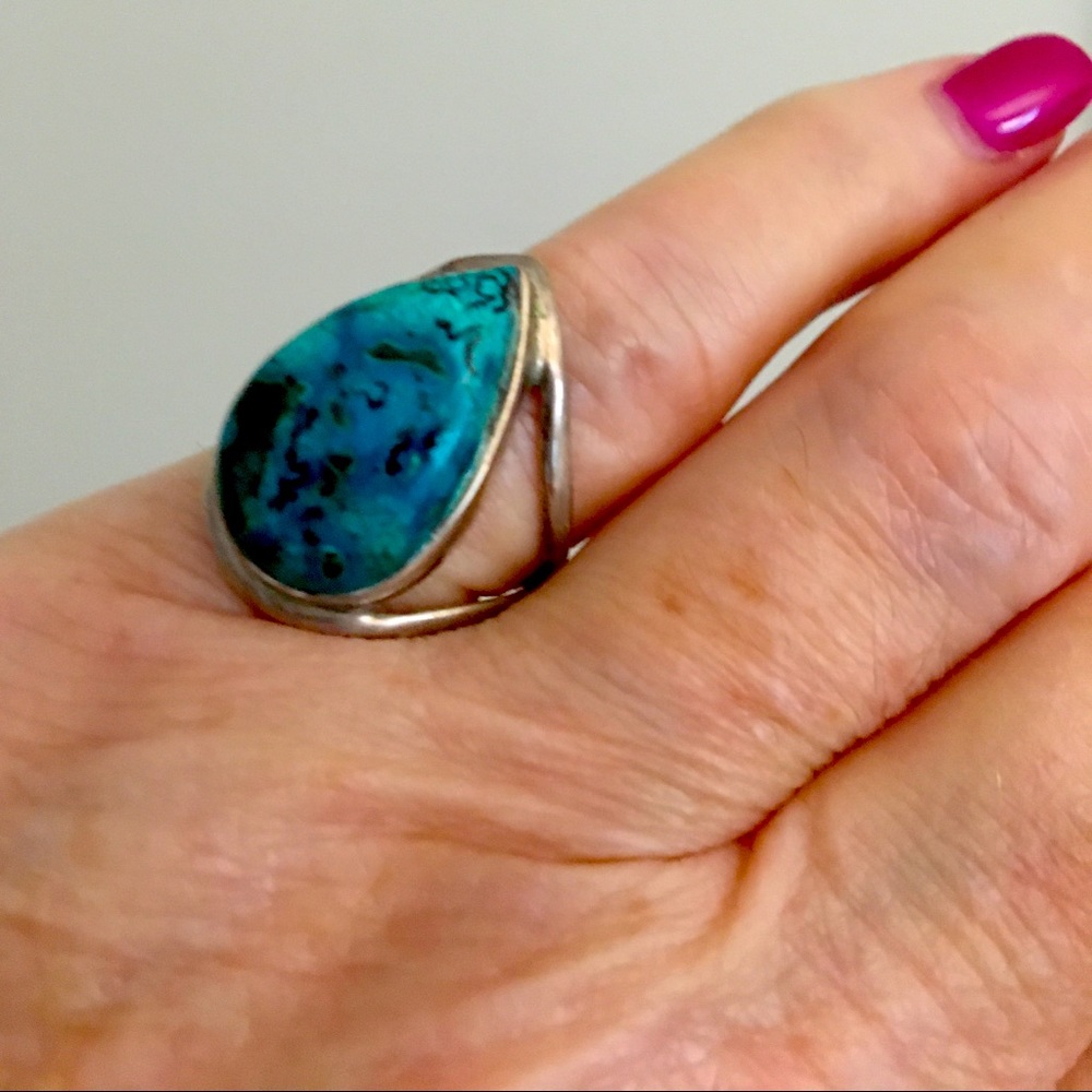 Blue Turquoise Ring s 10